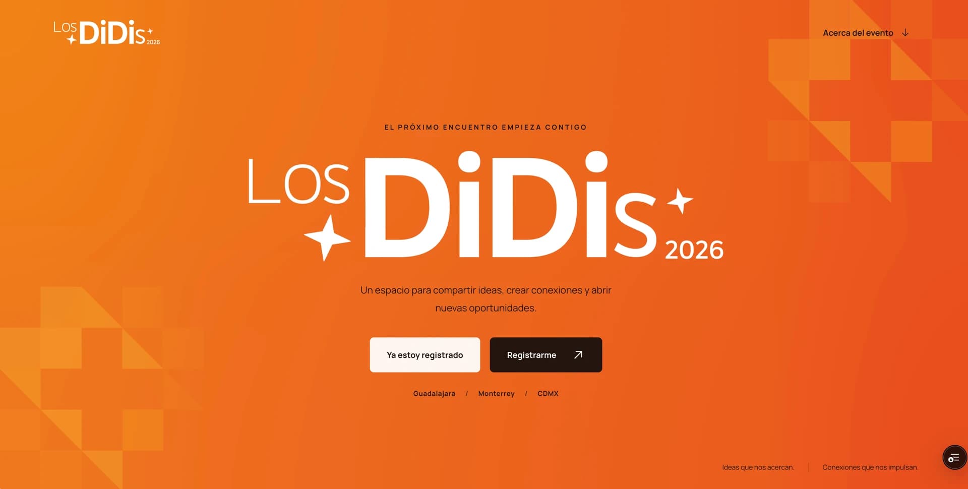 Los DiDis 2026 · Registration and event selection page
